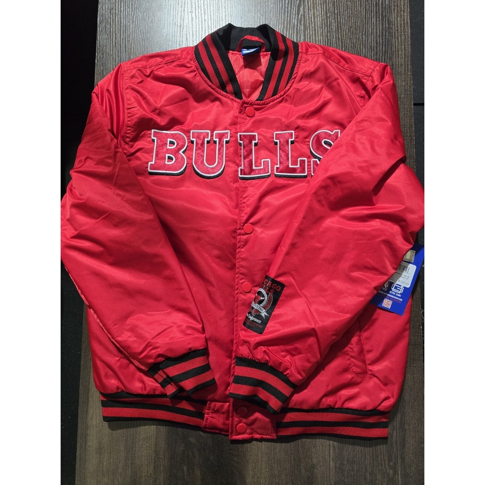 Chicago Bulls Jacket NBA Ultra Game Men's Satin Bomber Jacket Red - Size Small